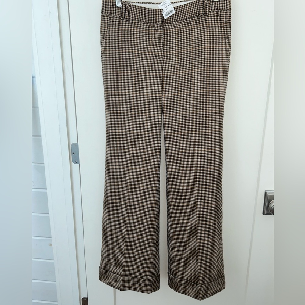 J.Crew City Fit wide leg fully lined stretch wool pants sz 6 NWT
